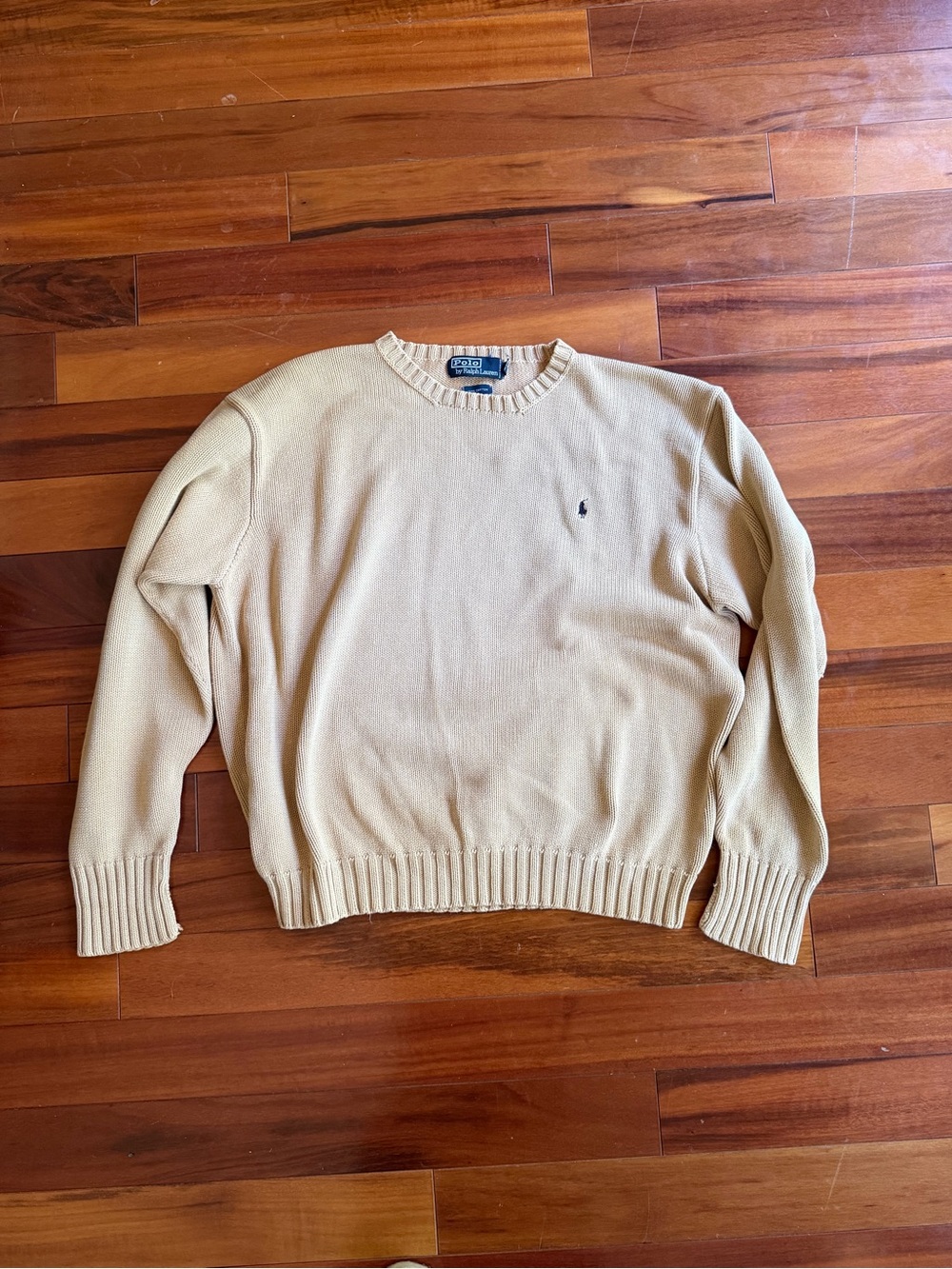Polo by Ralph Lauren Men's Beige Crewneck Sweater